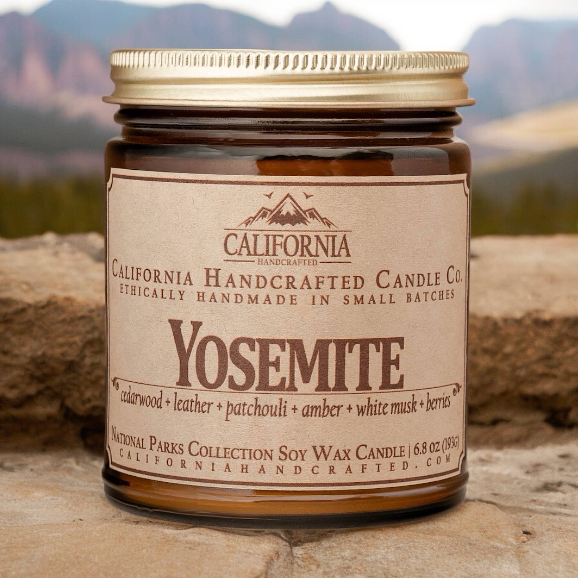 California Handcrafted – Großhandel Kerze im Glas / gefüllte Kerze – Yosemite-Nationalpark-Kokos-Aprikosen-Glaskerze3
