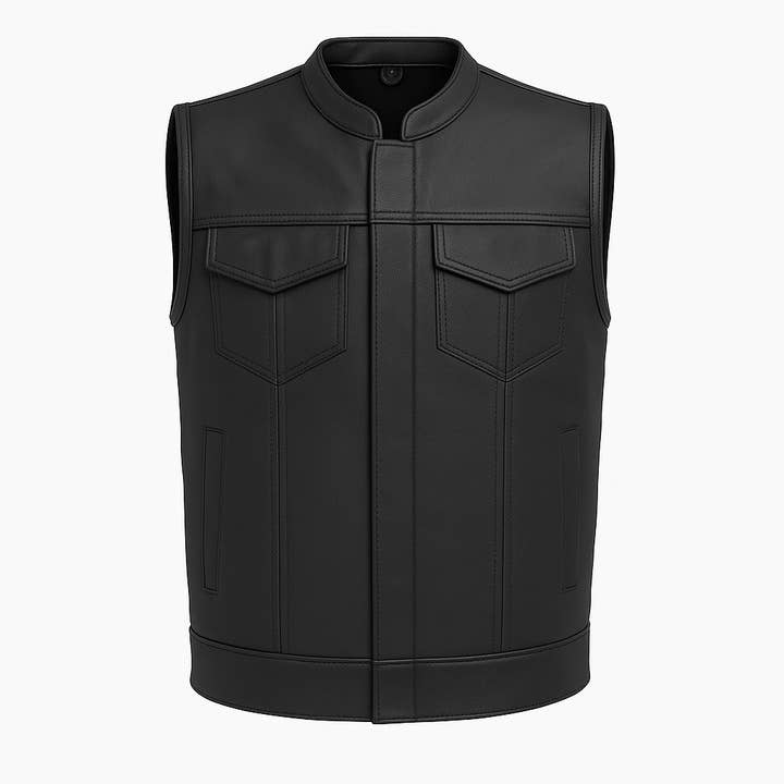 Natfald - Herre Motorcykel Lædervest for engroshandel hos Pure Leather