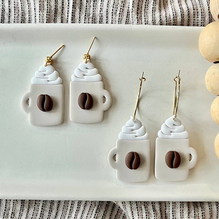 SeizeTheClayJewelry - Wholesale Dangle Earrings - Coffee Mug Earrings, Coffee Bean Earrings, Coffee Earrings0