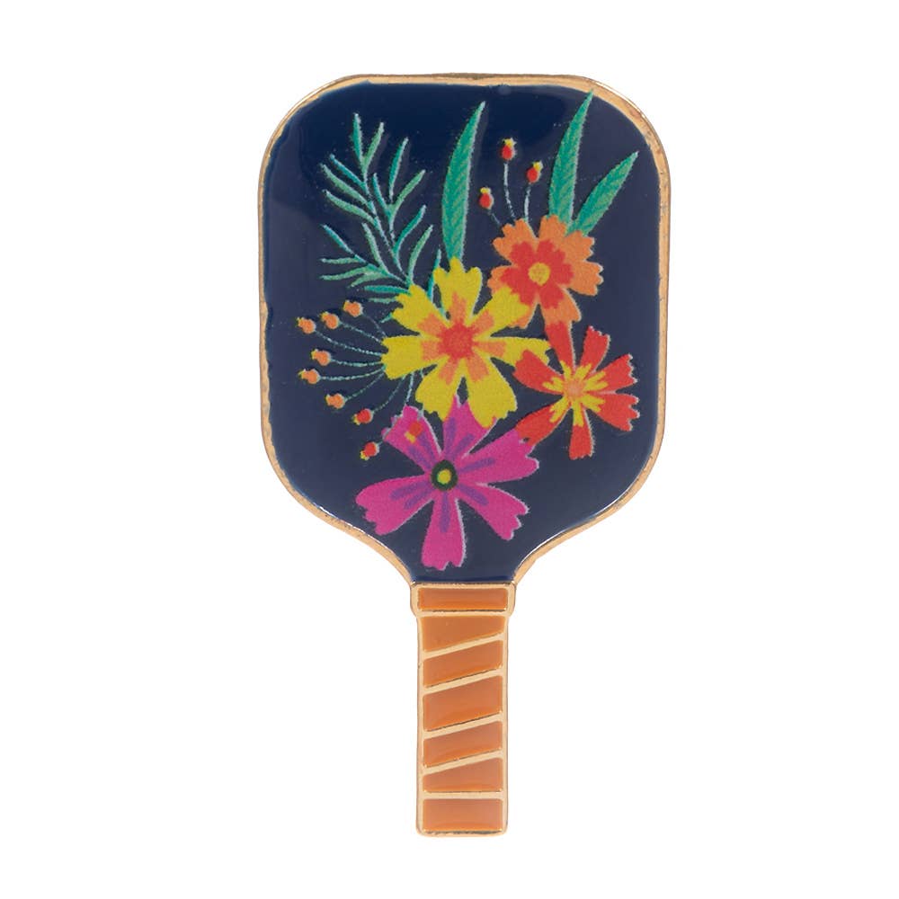 Sensibling Corp. – wholesale Brosch – Emaljerad randig pickleballracket nål brosch10