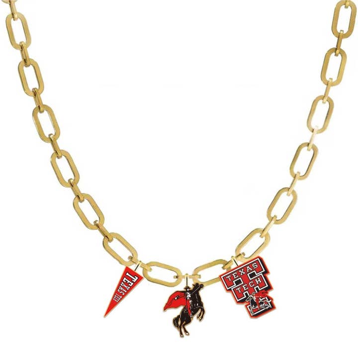 College Vault Texas Tech Charm Necklace for wholesale by Brianna Cannon
