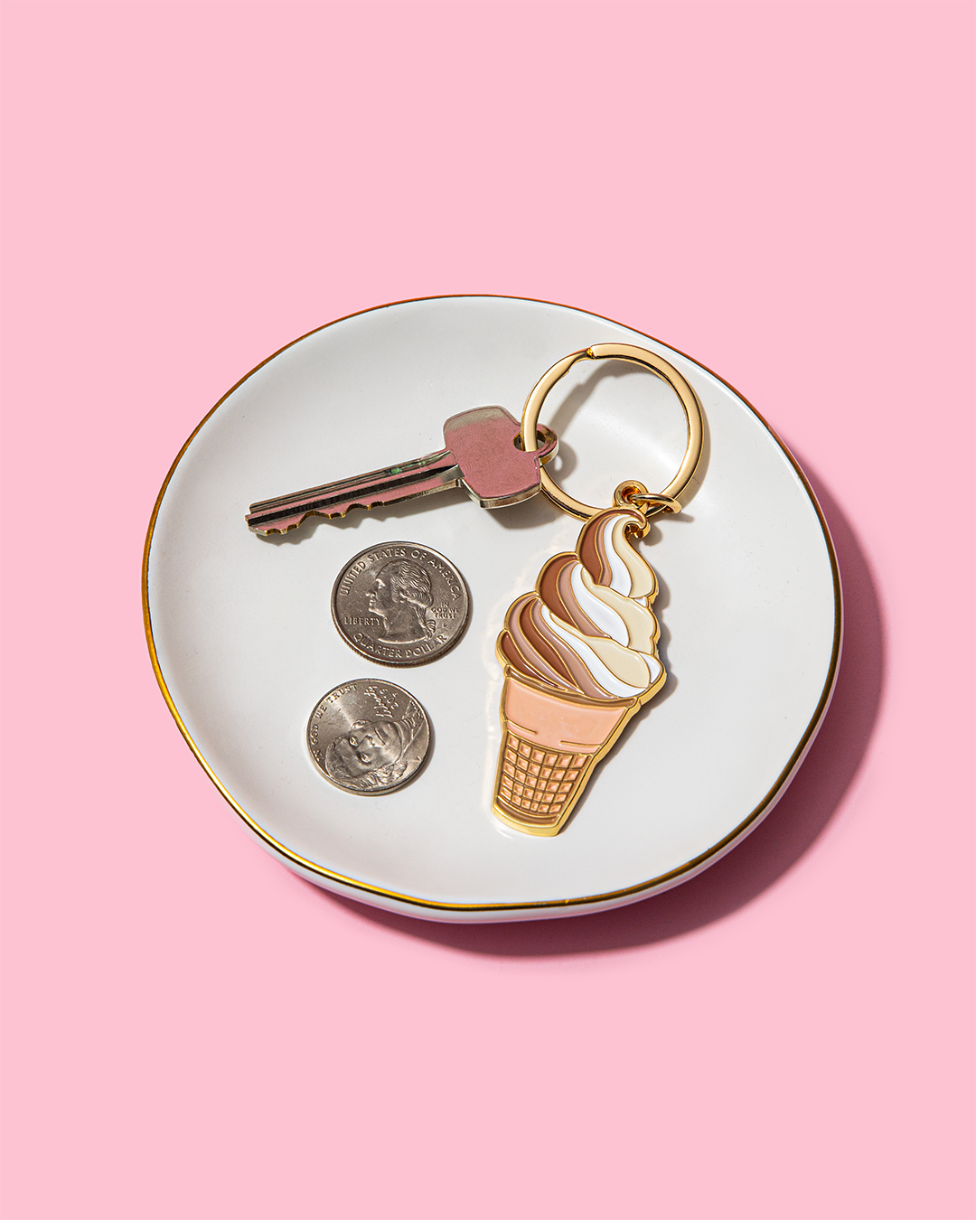 Brittany Paige - Wholesale Keychain - Women's - Soft Serve Ice Cream Cone Enamel Keychain Bag Charm2