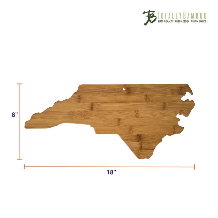 Totally Bamboo - Wholesale Cutting Board - North Carolina State-Shaped Bamboo Serving & Cutting Board4