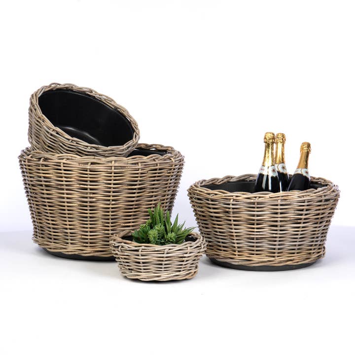 Willow Group - Wholesale Plant Pot - S/4 RD RATTAN PLANTERS3