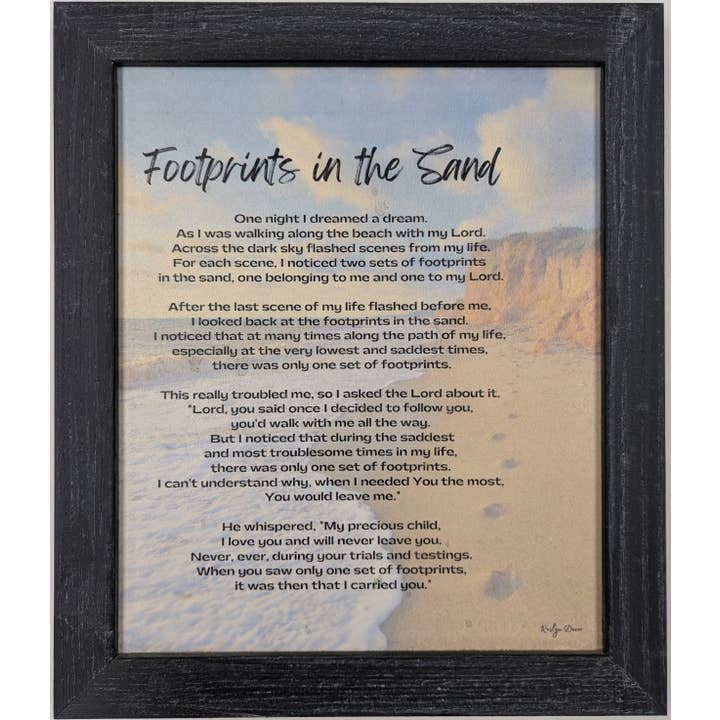 Footprints in the Sand - Bereavement Wall Art for wholesale by Roslyn Décor