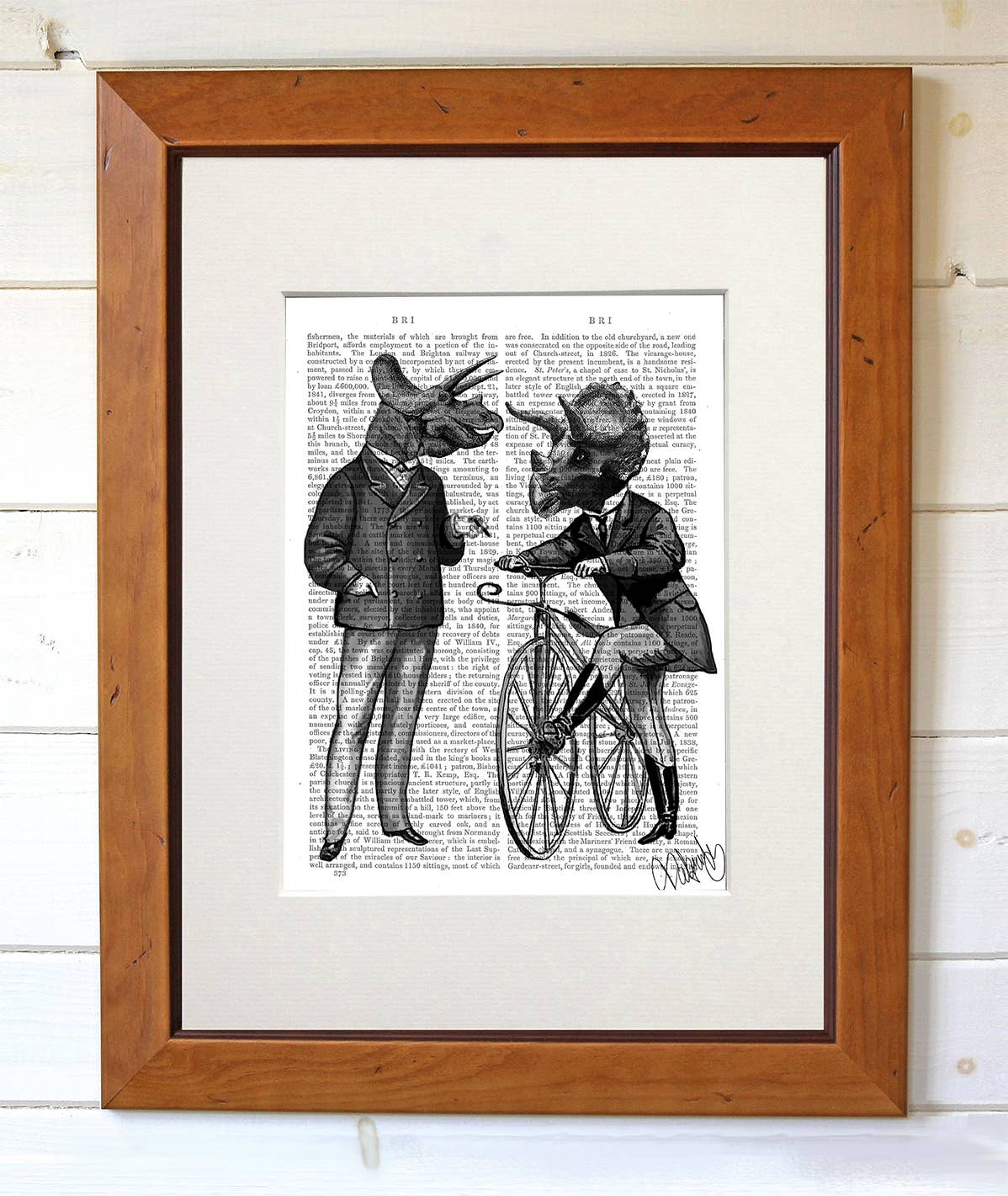 FabFunky Ltd - Wholesale Art Print - Triceratops Men and Bike, Dinosaur Book Page2