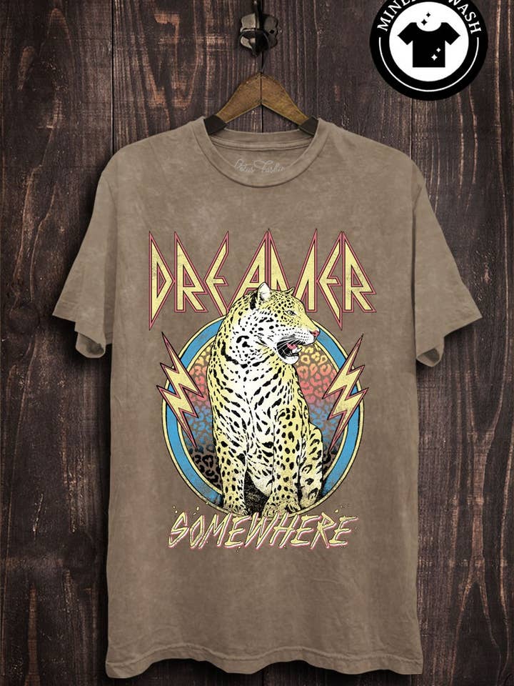 Lotus Fashion Collection - Wholesale Screen Printed T-Shirt - Women's - Dreamer Leopard Graphic Top