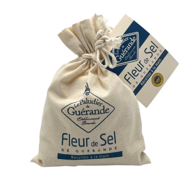 The French Farm - Wholesale Salt - Le Paludier Guerande Fleur de Sel in Cloth Bag 8.8oz0