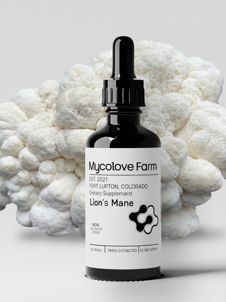 Organic Lions Mane Mushroom Tincture Glycerine for wholesale by MycoLove Farm