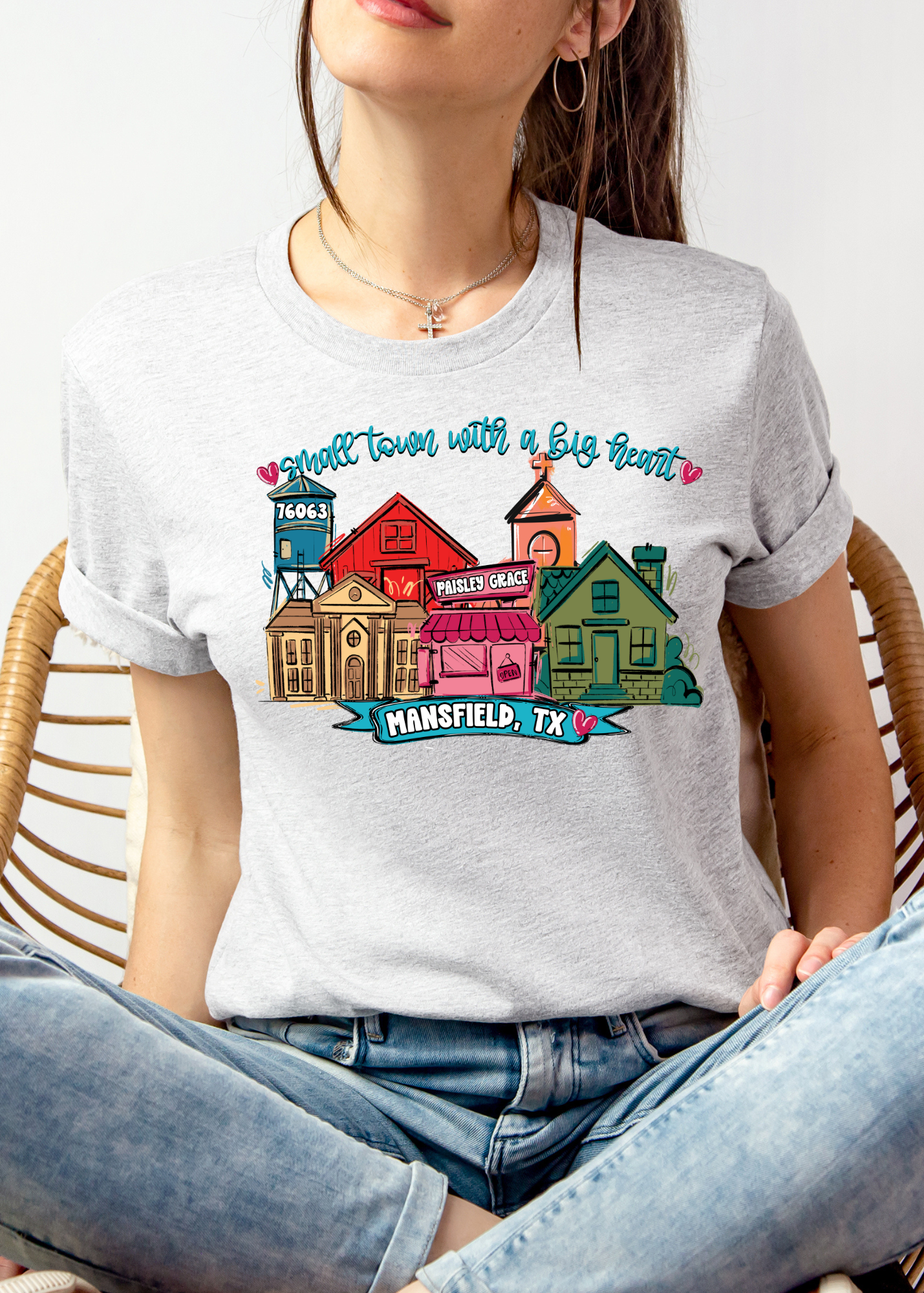 Forty One Threads Wholesale - Wholesale T-Shirt (Graphic) - Women's - Small Town, Big Heart Custom T-shirts1