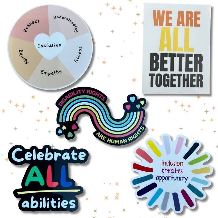 Disability Rights Sticker Pack for wholesale by Kind Cotton