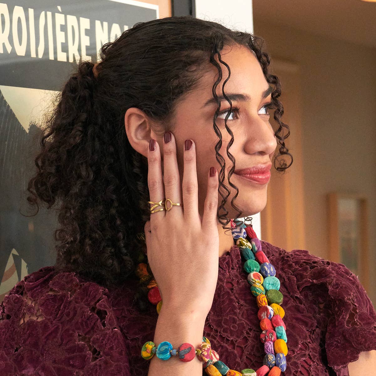 WorldFinds - Wholesale Band/Stacked Ring - Linear X Ring - Gold2