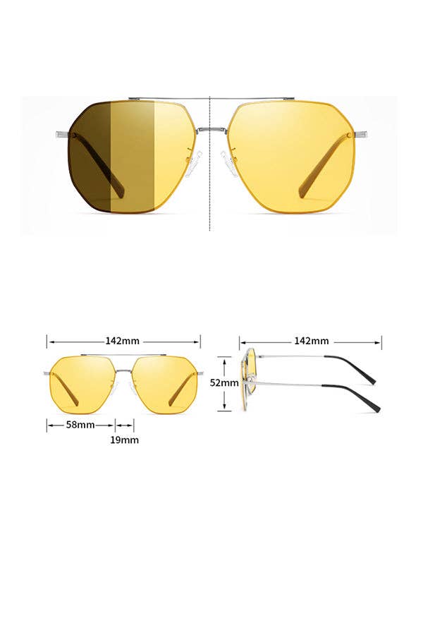 A2501TPS36919 - Photochromic Aviator Sunglasses with Yellow for wholesale on Faire4