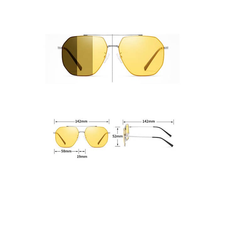 A2501TPS36919 - Photochromic Aviator Sunglasses with Yellow for wholesale on Faire4