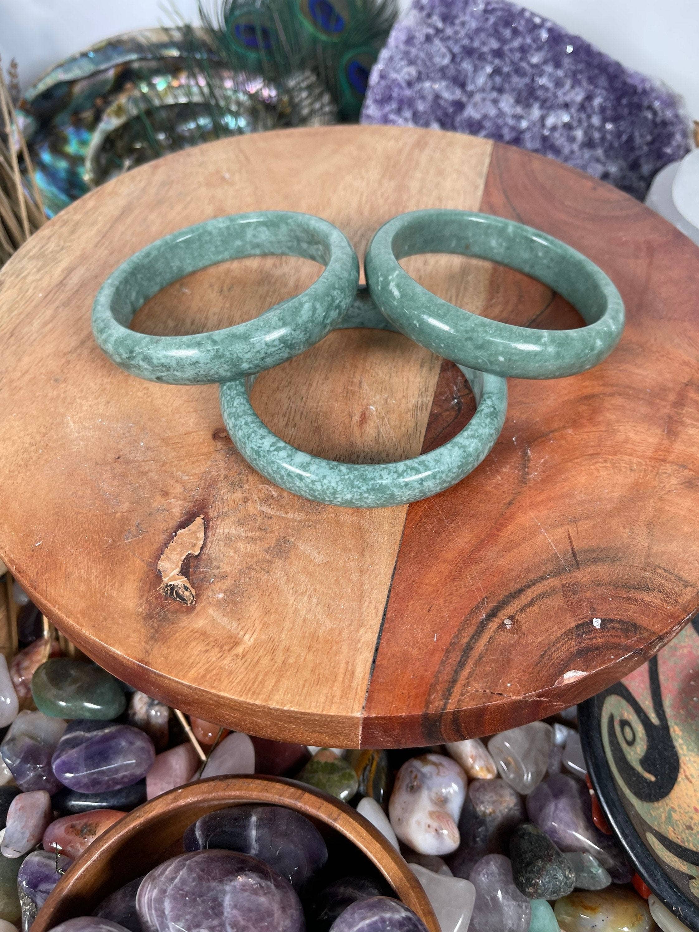 CaNatureLover - Wholesale Bangle Bracelet - Jade Bangle, Bracelet Comes with box, NATURAL JADE BANGEL,Fr6