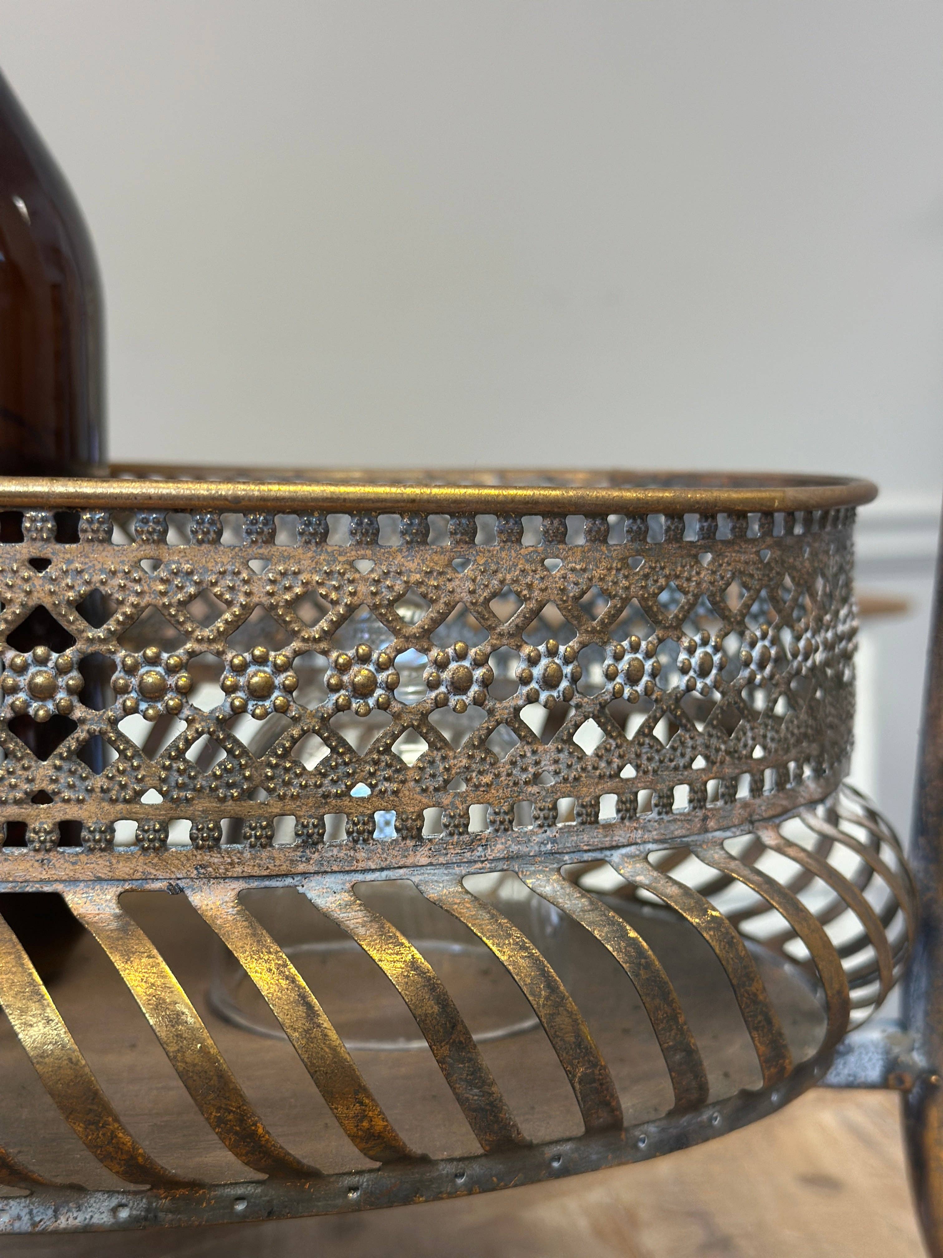 Vagabond Vintage - Wholesale Bar Cart - Vintage 2-Tier Metal Bar Cart Stand1