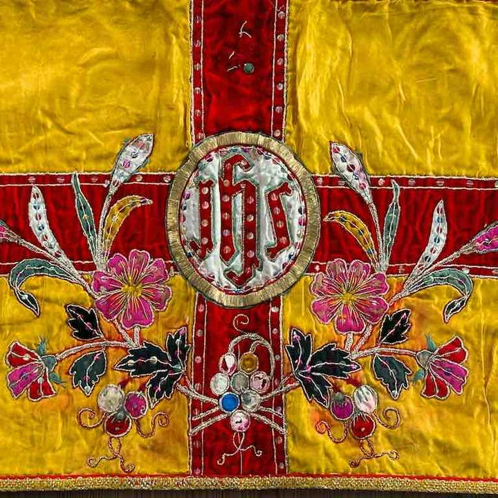 The Niger Bend - Vente Tapisserie/textile - Tissu d'autel en tissu ecclésiastique authentique de conception catholique vietnamienne IHS4