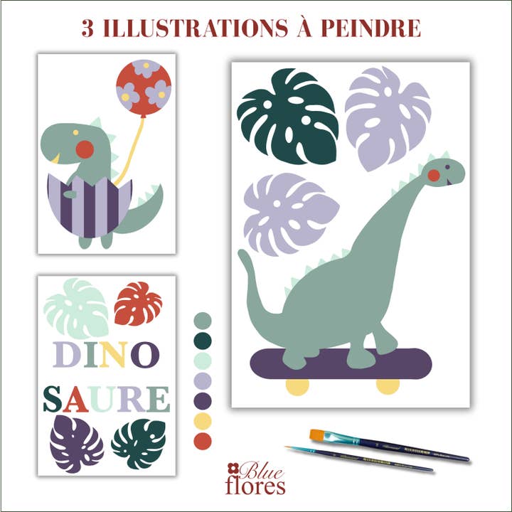 Kit de pintura por números para niños - Dinosaurios para venta al por mayor de Blueflores