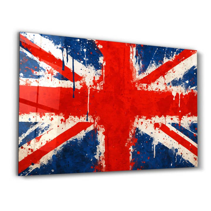 Arte em Vidro - Salpico de Bandeira do Reino Unido por atacado de Artdesigna KG
