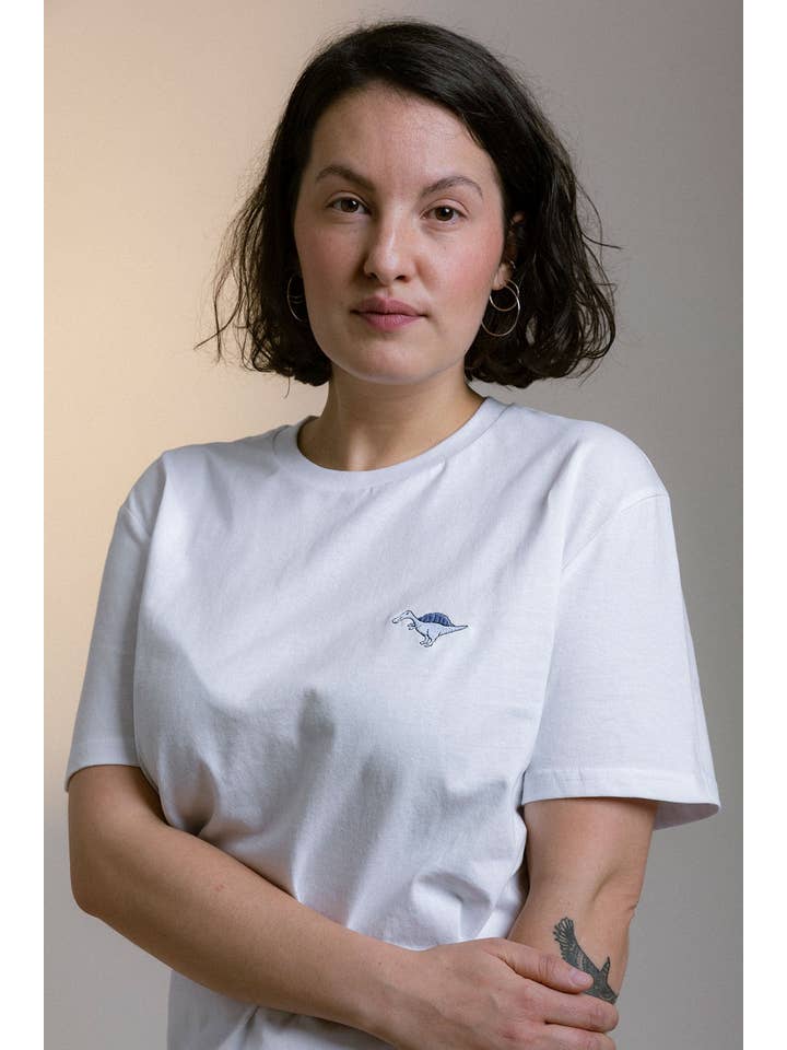 KREUZUEBER - Wholesale Screen Printed T-Shirt - Unisex - SCHNUTY unisex dinosaur t-shirt white1