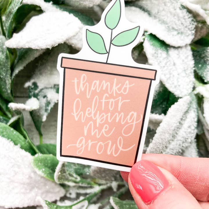 Adesivo «Thanks for Helping Me Grow» per la vendita all'ingrosso da parte di Wild & Precious Boutique