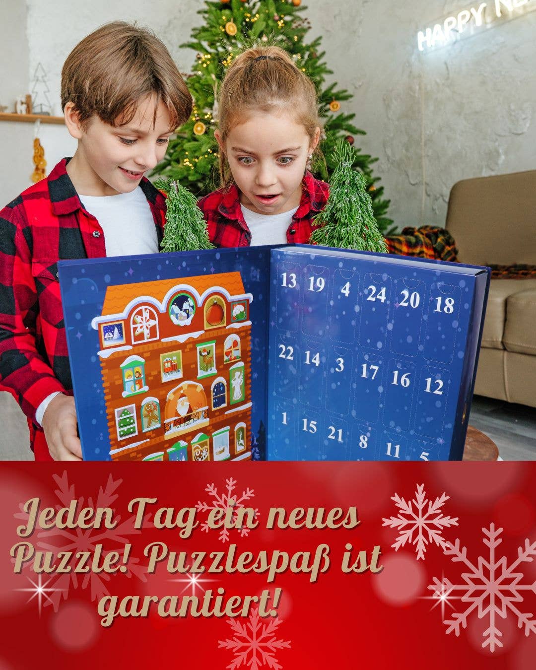 Close Up GmbH - Wholesale Advent Calendar - Advent calendar with 24 puzzles (25 puzzle pieces each, 20 x 20cm)3