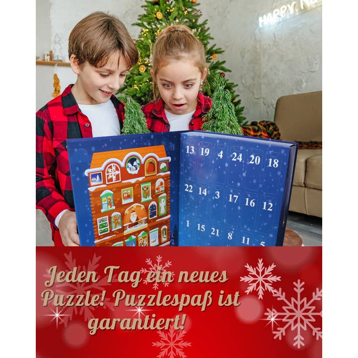 Close Up GmbH - Wholesale Advent Calendar - Advent calendar with 24 puzzles (25 puzzle pieces each, 20 x 20cm)3