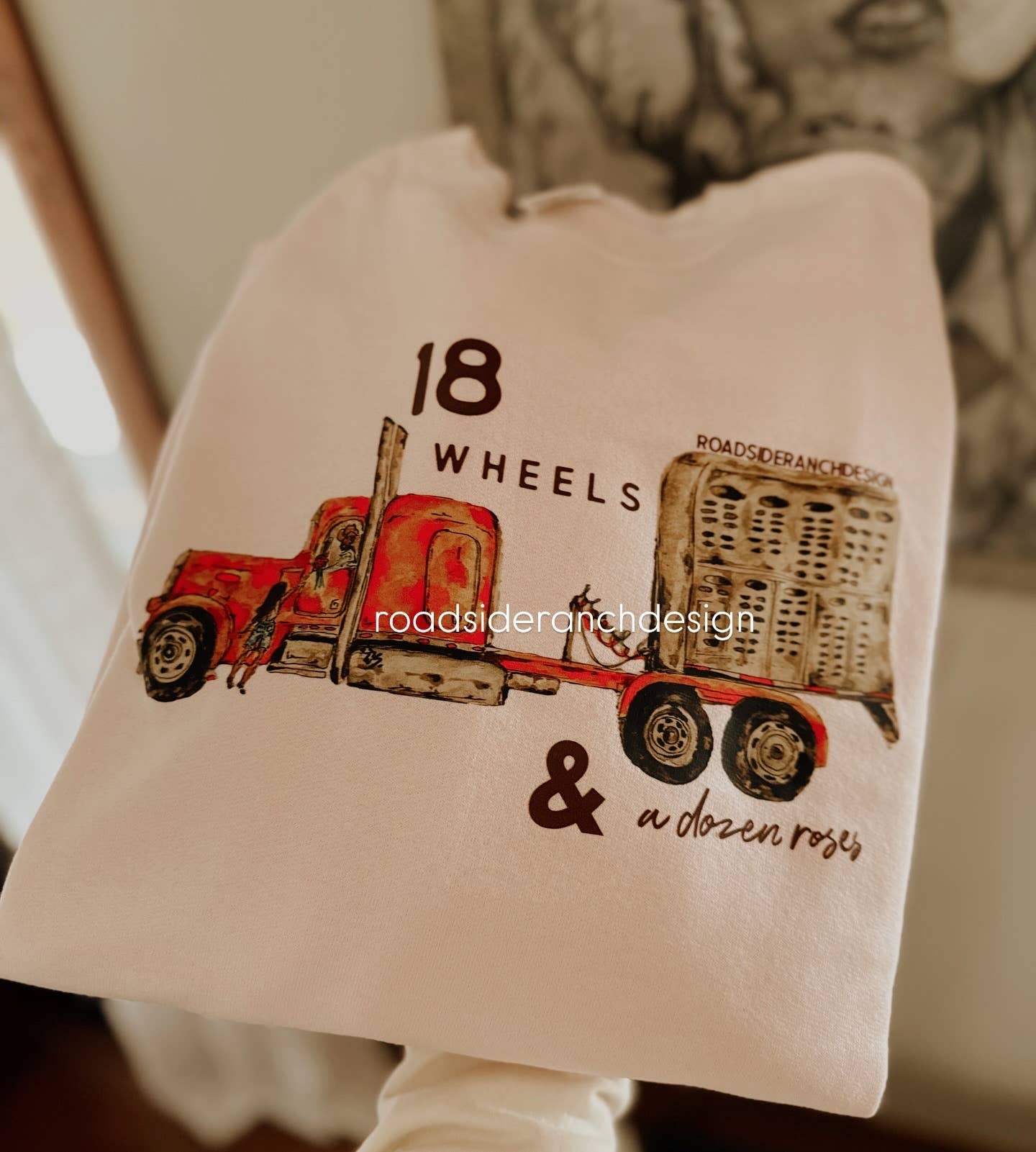 Roadside Ranch Design - Wholesale Sweatshirt - Unisex - 18 wheels crew neck2