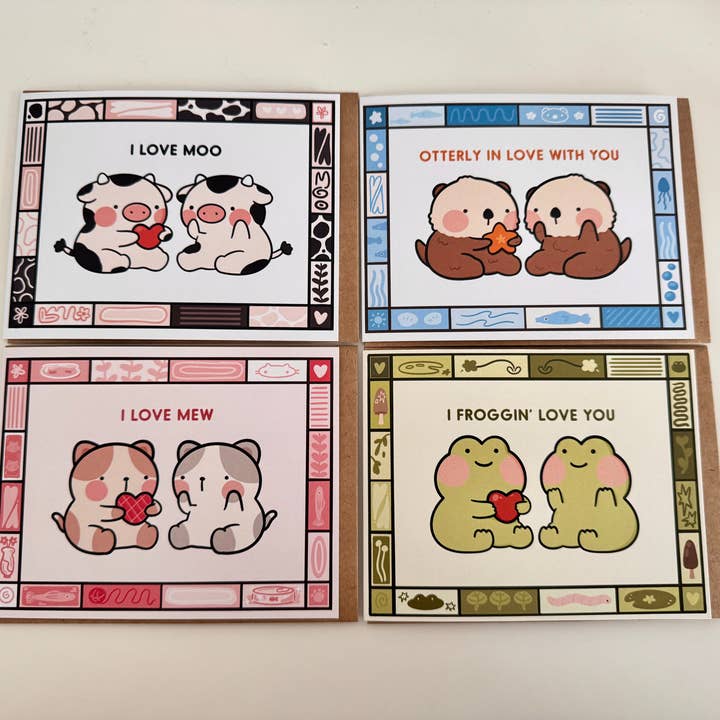 iristocat - Wholesale Love Card - Love Themed Animal Greeting Cards