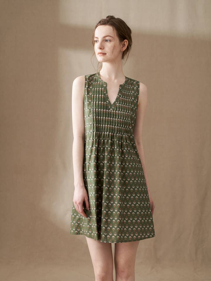 Amitaf Motif Sleeveless Dress for wholesale by RWBE