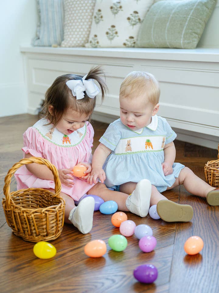 Ruth and Ralph - Wholesale Bodysuit (Non-Footed) - Baby - Easter Bunny and Carrots Smocked Henry Bubble8