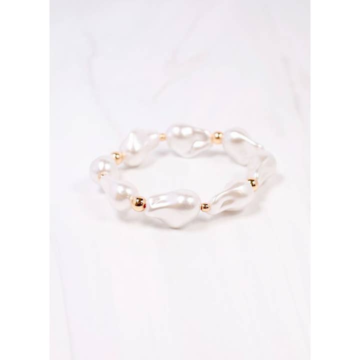 Caroline Hill - Wholesale Beaded Bracelet - Jerald Pearl Bracelet CREAM