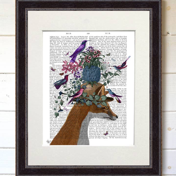 FabFunky Ltd - Wholesale Art Print - Fox Birdkeeper with Pineapple Book Print / Art Print4