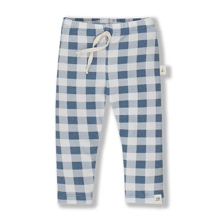 Legging en vichy bleu azur pour la vente par Little Road Co.