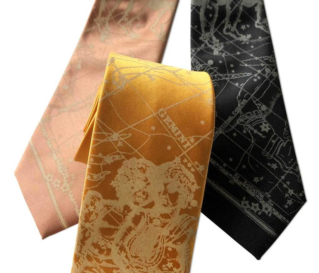 Cyberoptix Tie Lab - Wholesale Necktie - Men's - Gemini Twins Necktie. Zodiac Constellation Star Chart Tie.3