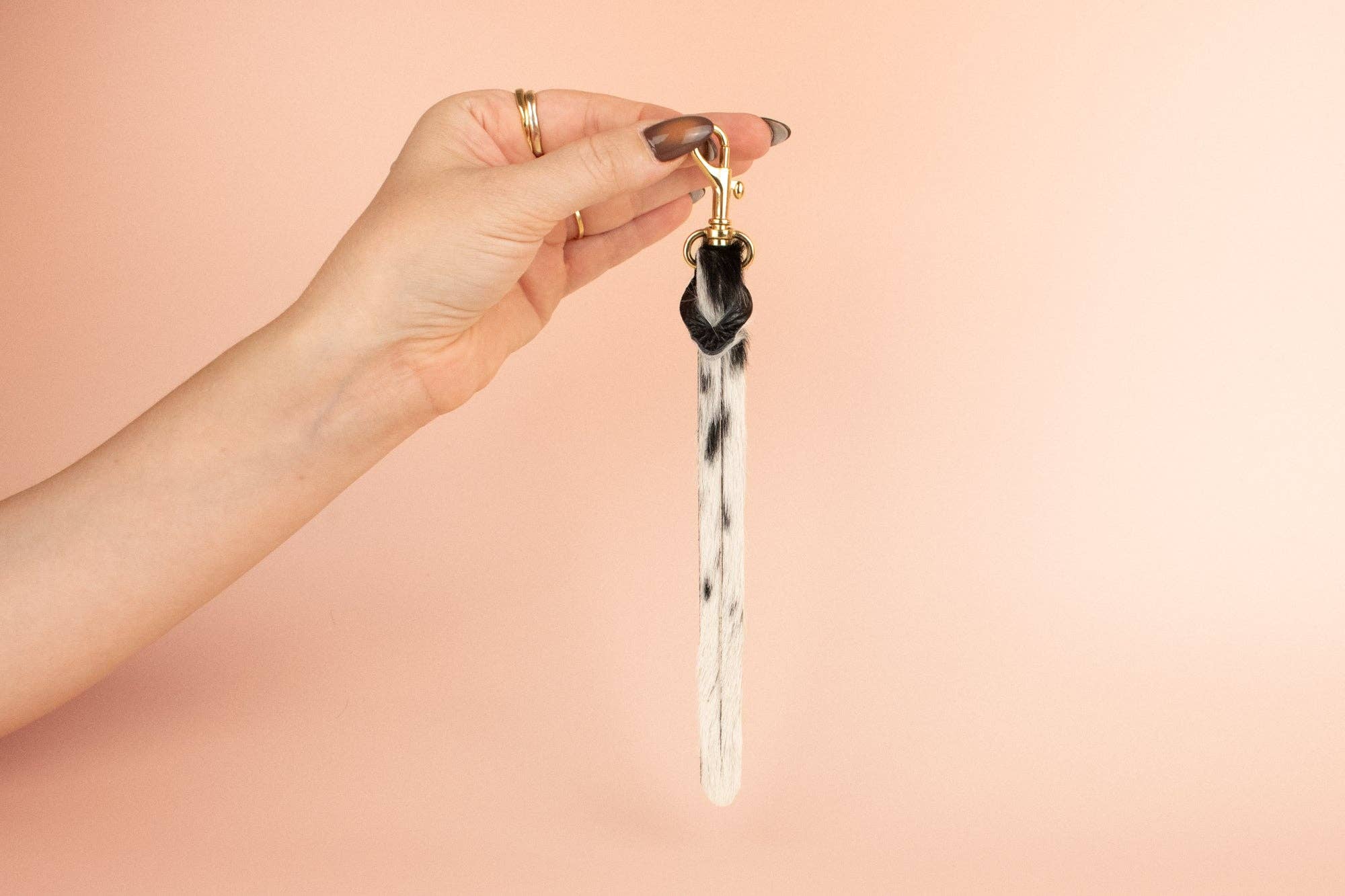 Cold Gold - Wholesale Keychain - Women's - Leather Keychain Wristlet in Cow Print, Western Keychain1