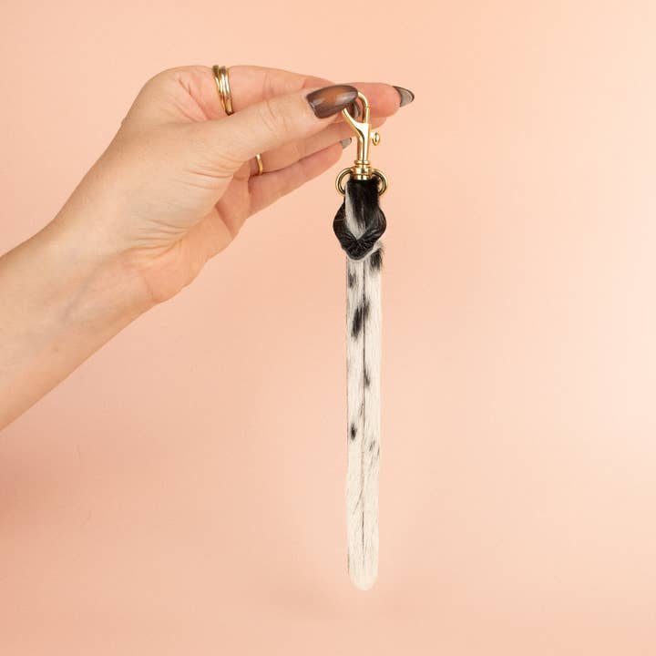 Cold Gold - Wholesale Keychain - Women's - Leather Keychain Wristlet in Cow Print, Western Keychain1