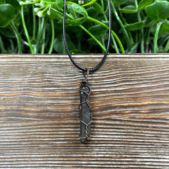 Wire Wrapped Smoky Quartz Crystal Gemstone Pendant for wholesale by Handmade by Marlayna