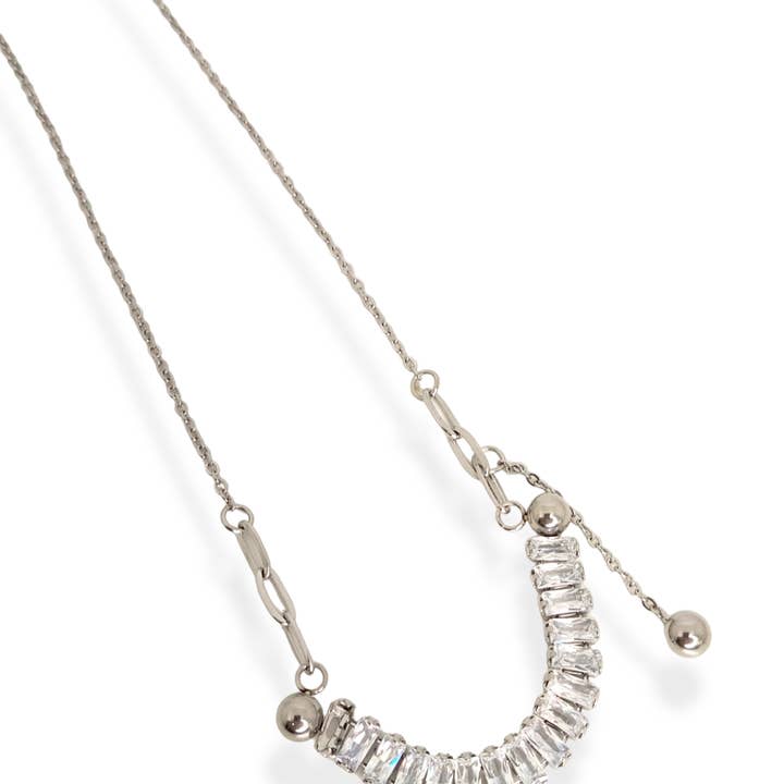 COLAR EM AÇO PRATA 8927 por atacado de Mayachi