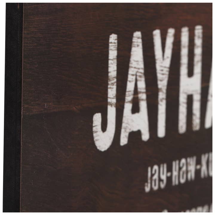 Open Road Brands, LLC - Wholesale Sign - University of Kansas Jayhawker Definition Rustic Wood Sign
