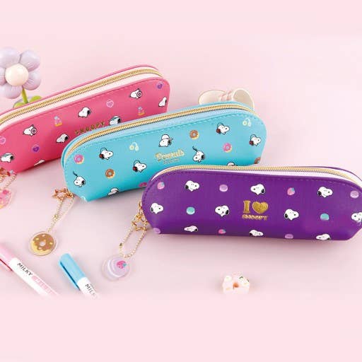 K-Wonderland - Wholesale Pencil Case/Pouch - Peanuts Snoopy Slim Pouch Pencil Case with Charm1