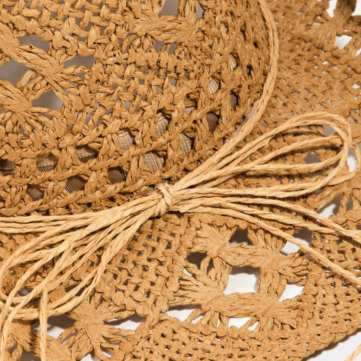 Collections by Fame Accessories - Wholesale Straw Hat - Women's - Western Straw Braided Cowboy Sun Hat