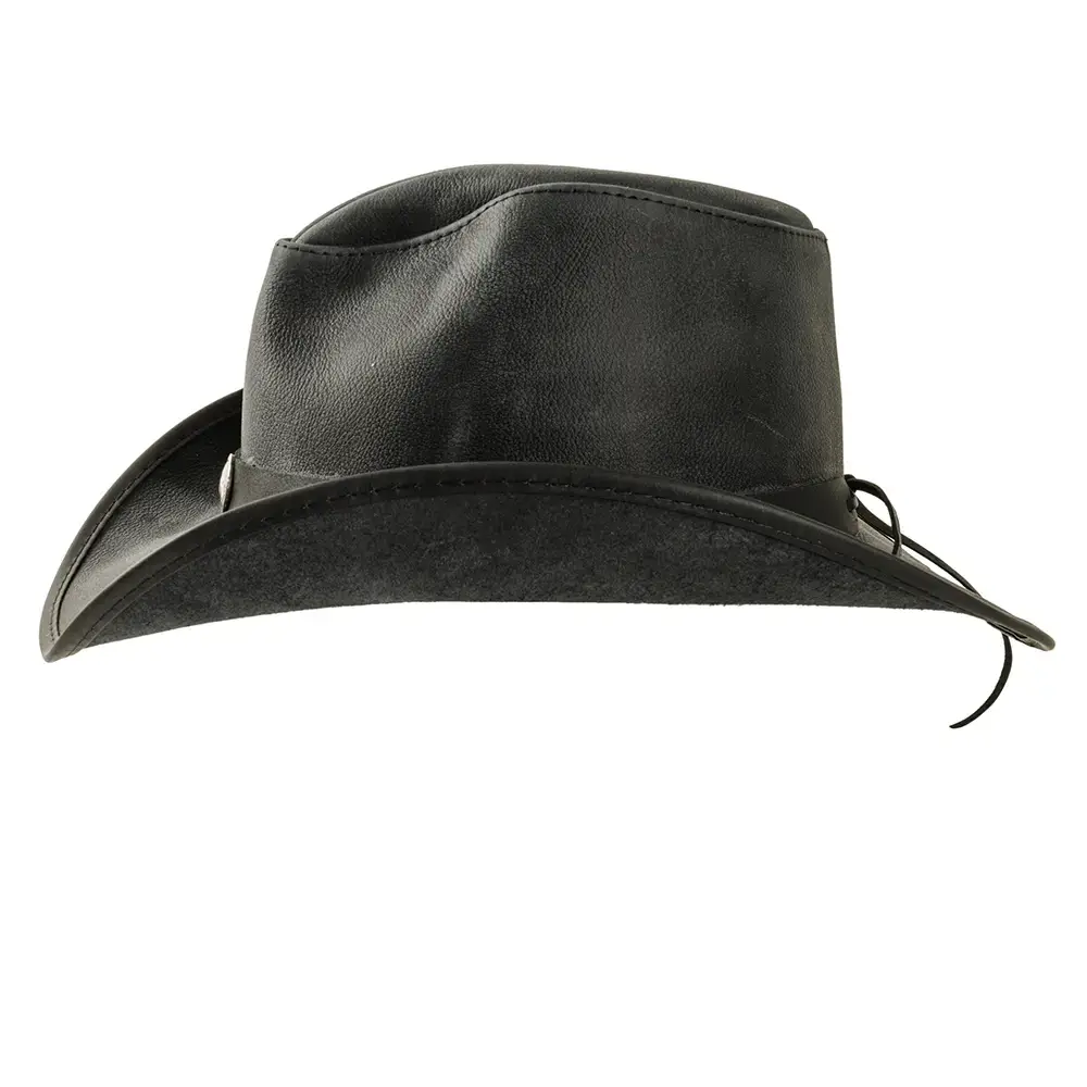 American Hat Makers - Venta al por mayor Sombrero cowboy - Unisex - Sombrero Vaquero de Cuero Genuino con Concho - Estilo Cyclone17