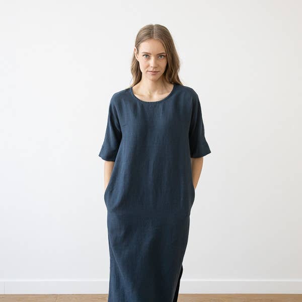 LinenMe - Vendita all'ingrosso Vestito - Donna - Abito in lino Indigo Nora4