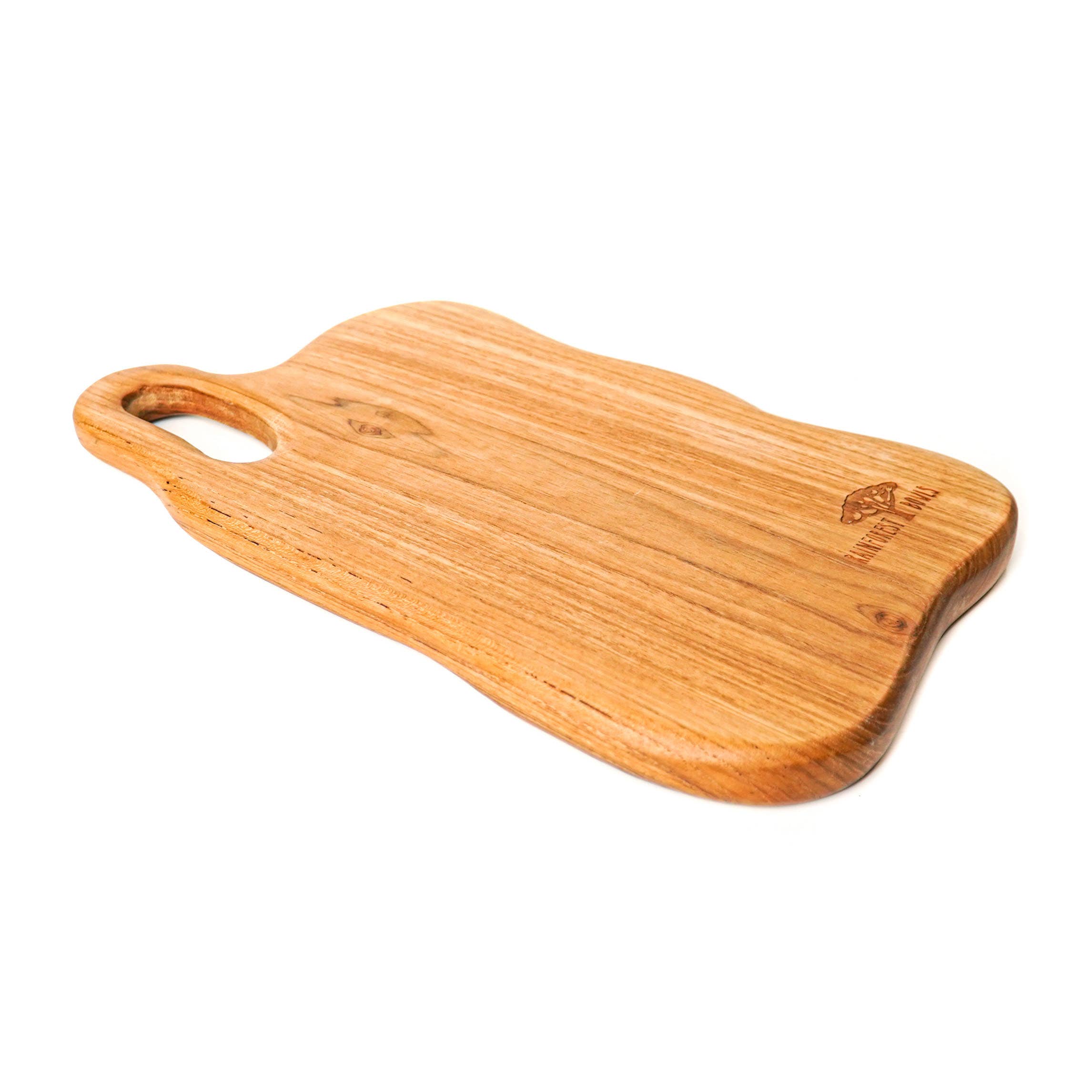 Rainforest Bowls - Wholesale Cutting Board - Irregular Shaped Teak Wood Chopping Board (13x7) with Handle7