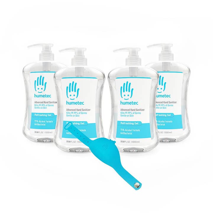 Humetec Advanced Hand Sanitizer - Gel(4 Pack of 33.8 Fl Oz.) for wholesale by Humetec