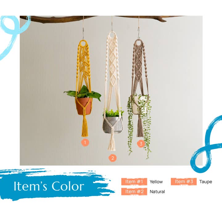 BeanDaikon - Wholesale Hanging Planter - Macrame Plant Hanger I71