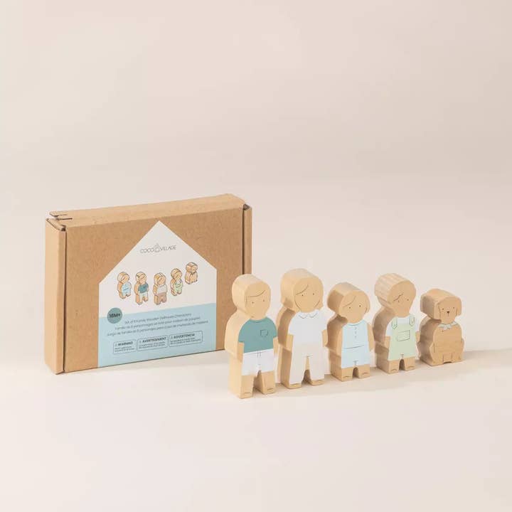 Coco Village - Wholesale Doll Accessory Kit - Kids - Set of 5 Family Wooden Doll House Characters9
