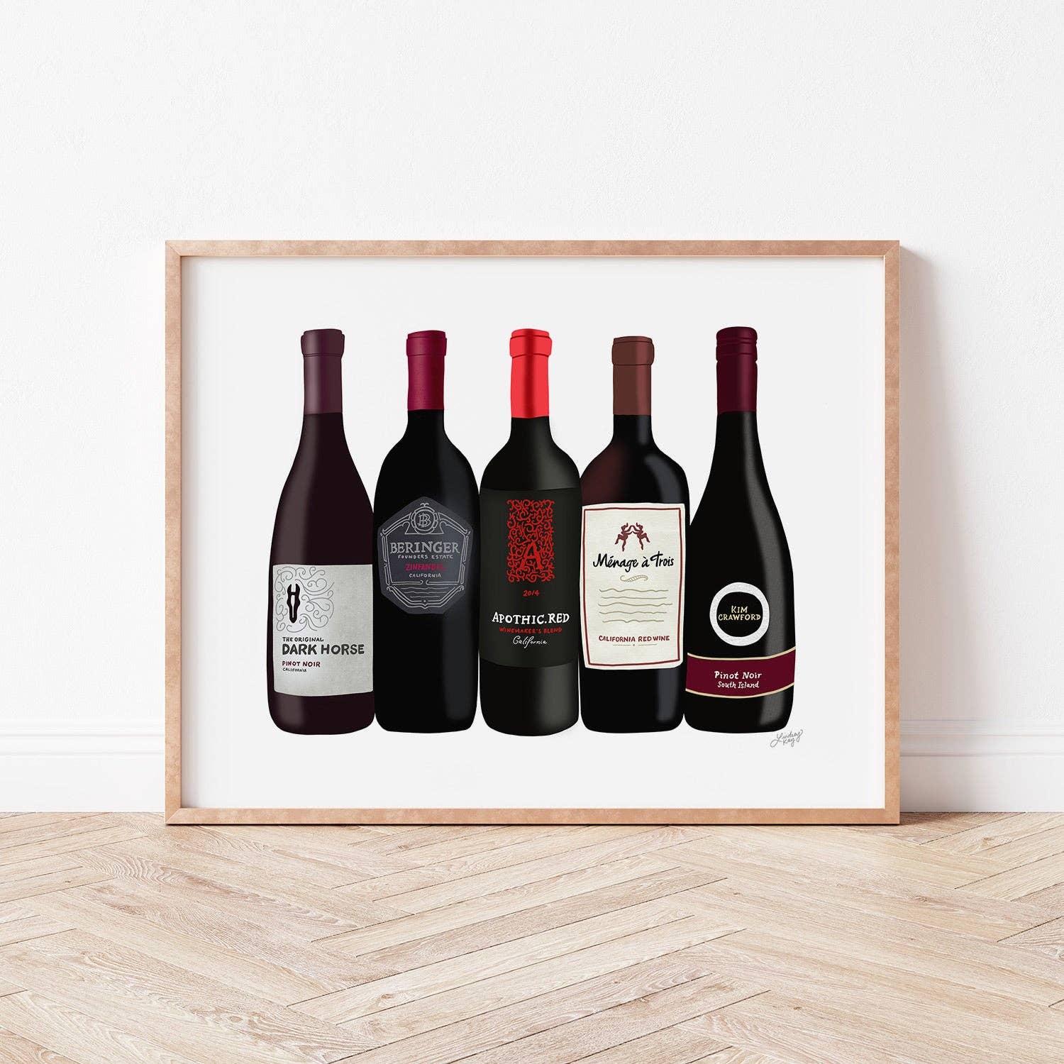 Lindsey Kay Collective - Wholesale Art Print - Red Wine Bottles - Art Print1