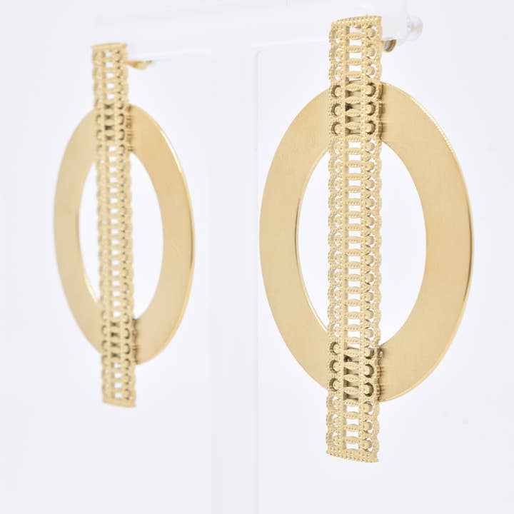 Kapyco örhängen i rostfritt stål, guld- eller silverfärg, modell BO100147 för wholesale av Kapyco